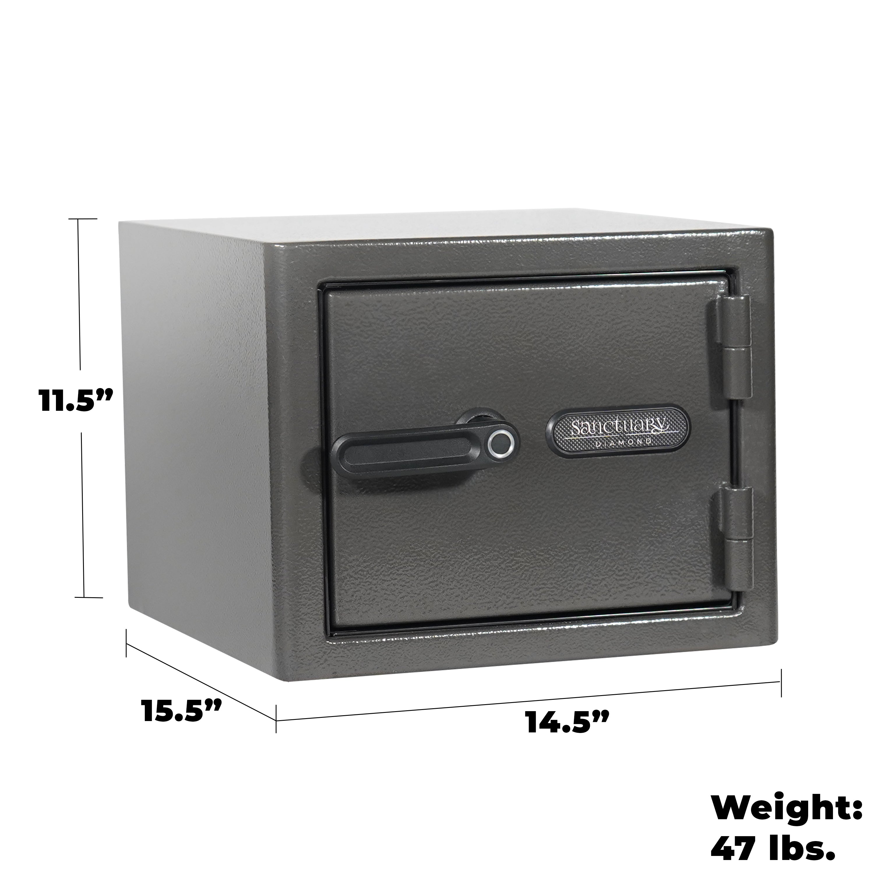 Diamond 0.79 cu. ft. Fireproof/Waterproof Home & Office Safe with Biometric Lock, Dark Gray Hammertone Finish