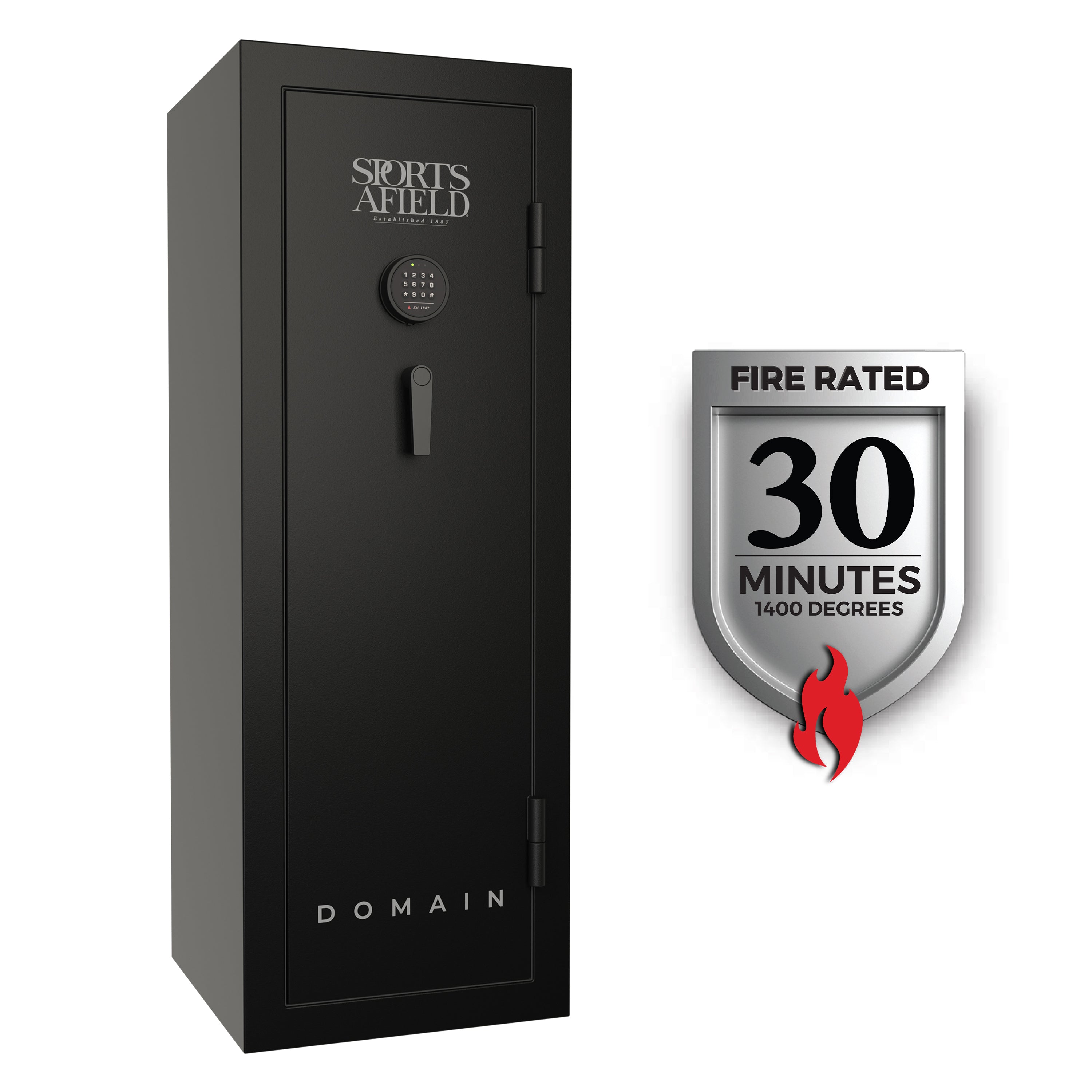 Domain 20-Gun Fire Safe with Electronic Lock, Black Finish