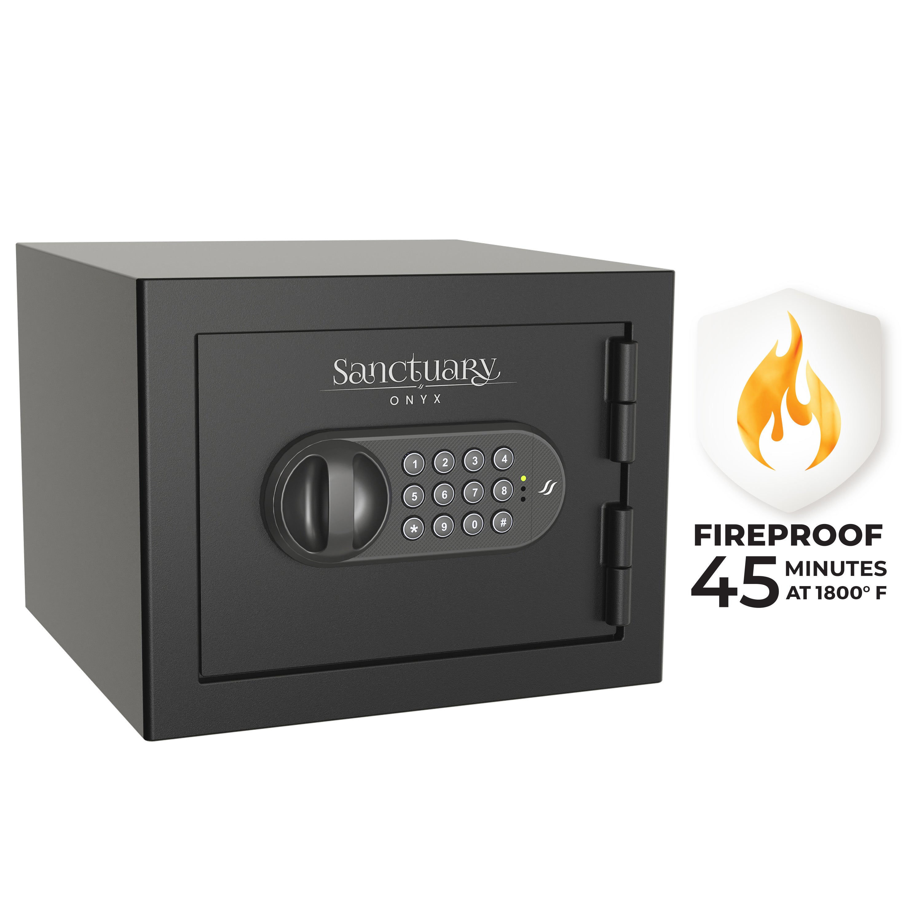 Sanctuary Onyx 0.5 cu.ft Fireproof Home & Office Safe with Electronic Lock, Matte Black