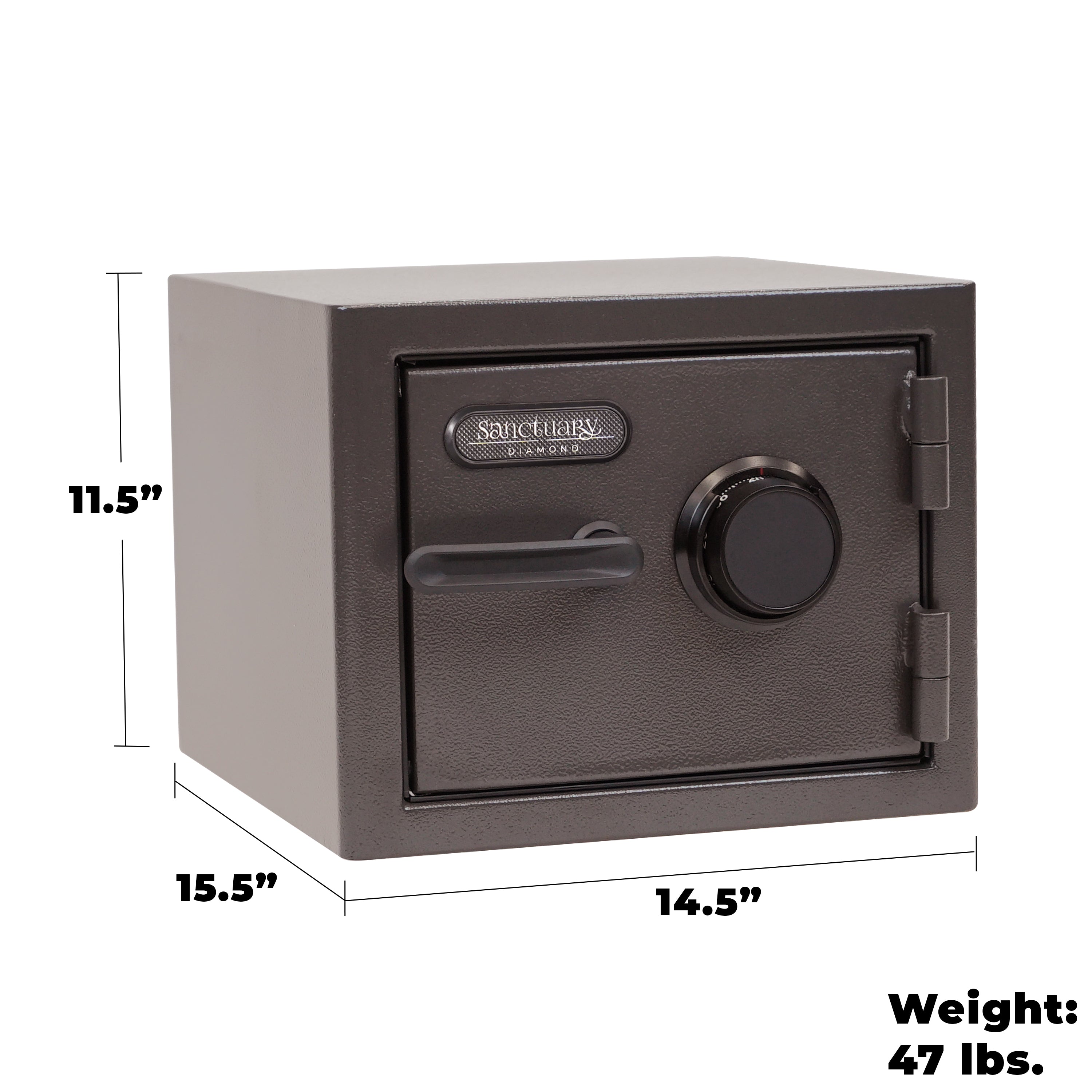 Diamond 0.79 cu. ft. Fireproof/Waterproof Home & Office Safe with Combination Lock, Dark Gray Hammertone Finish