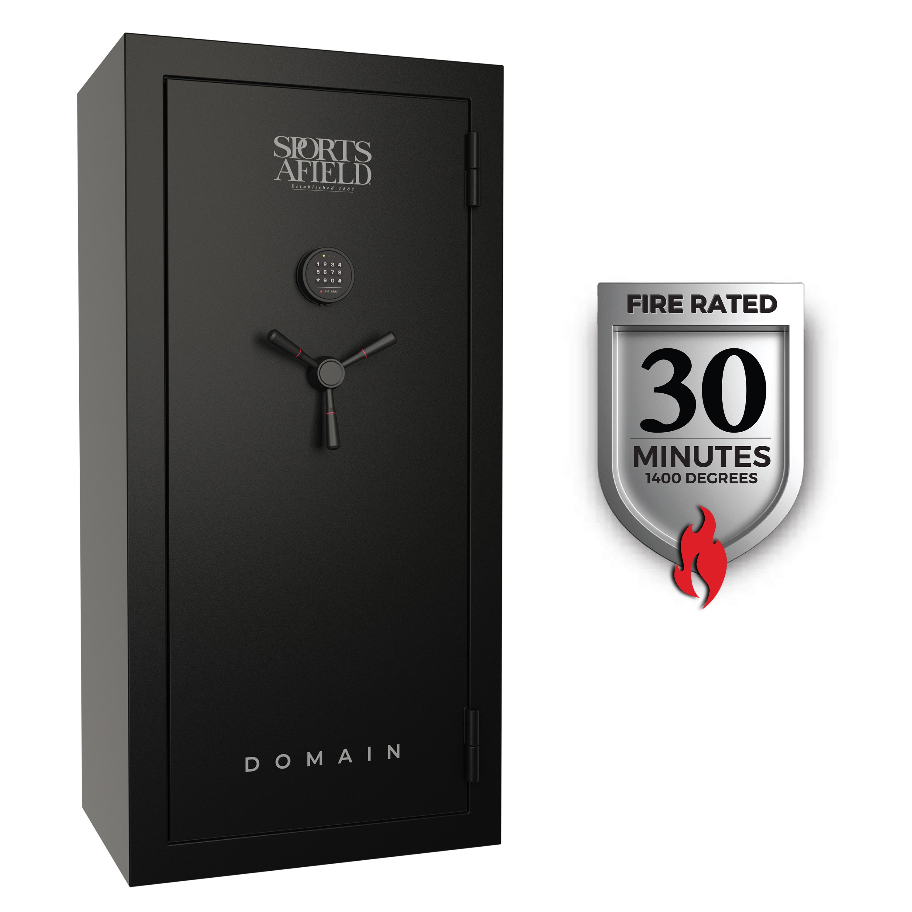 Domain 30-Gun Fire Safe with Electronic Lock, Black Finish