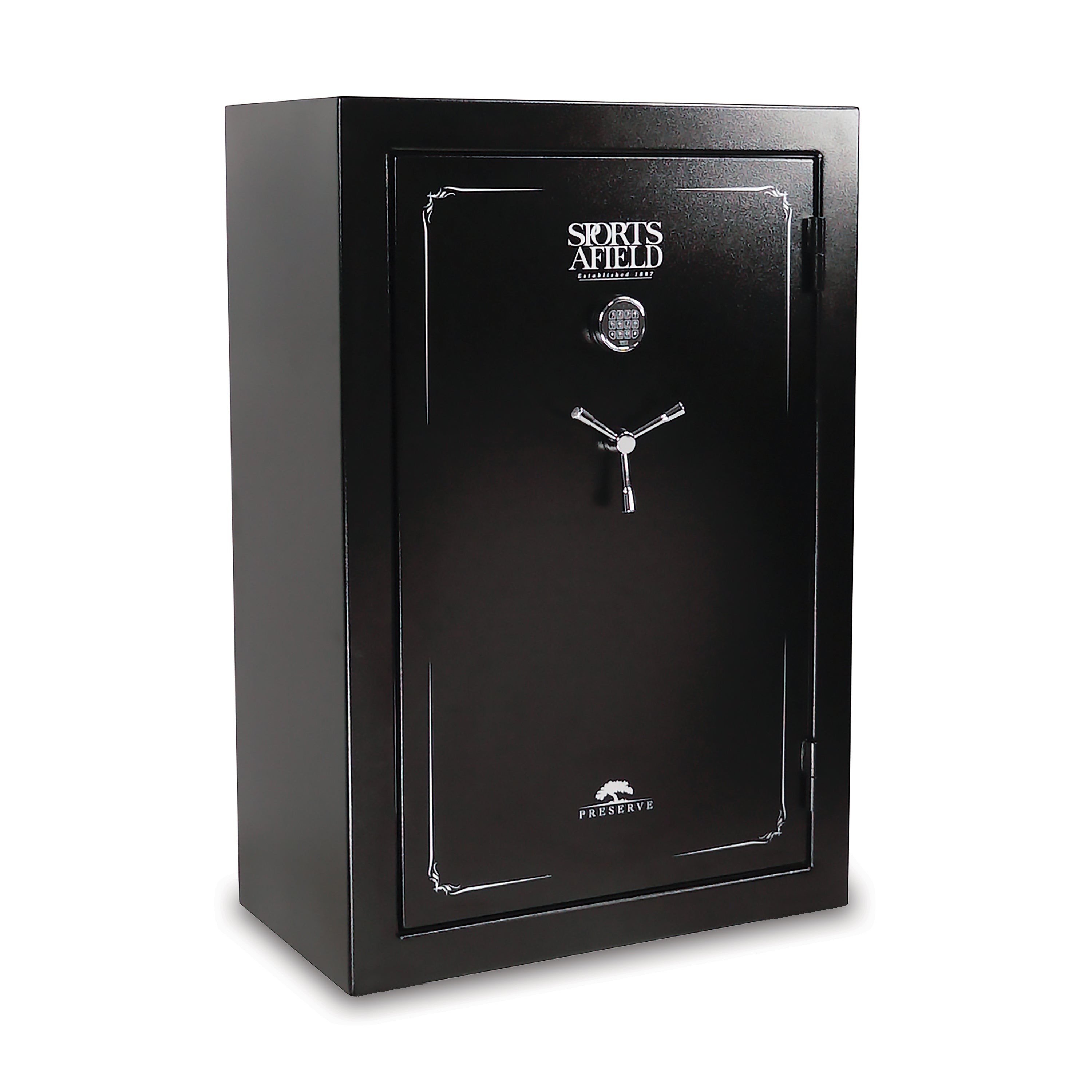 Preserve 40-Gun Fire and Waterproof Gun Safe with Electronic Lock, Black Textured Gloss