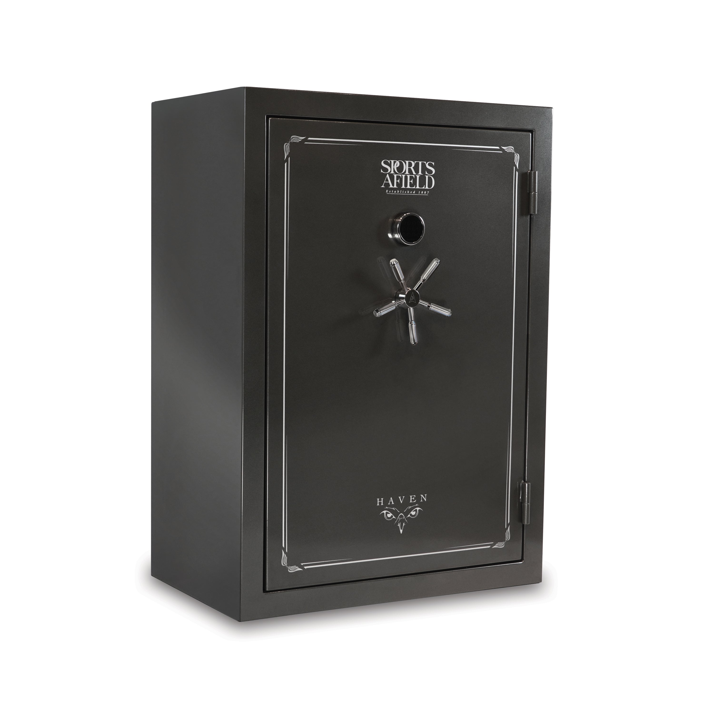 Haven 48-Gun Fire and Waterproof Electronic Lock Gun Safe, Metal Gray Gloss Metallic Finish