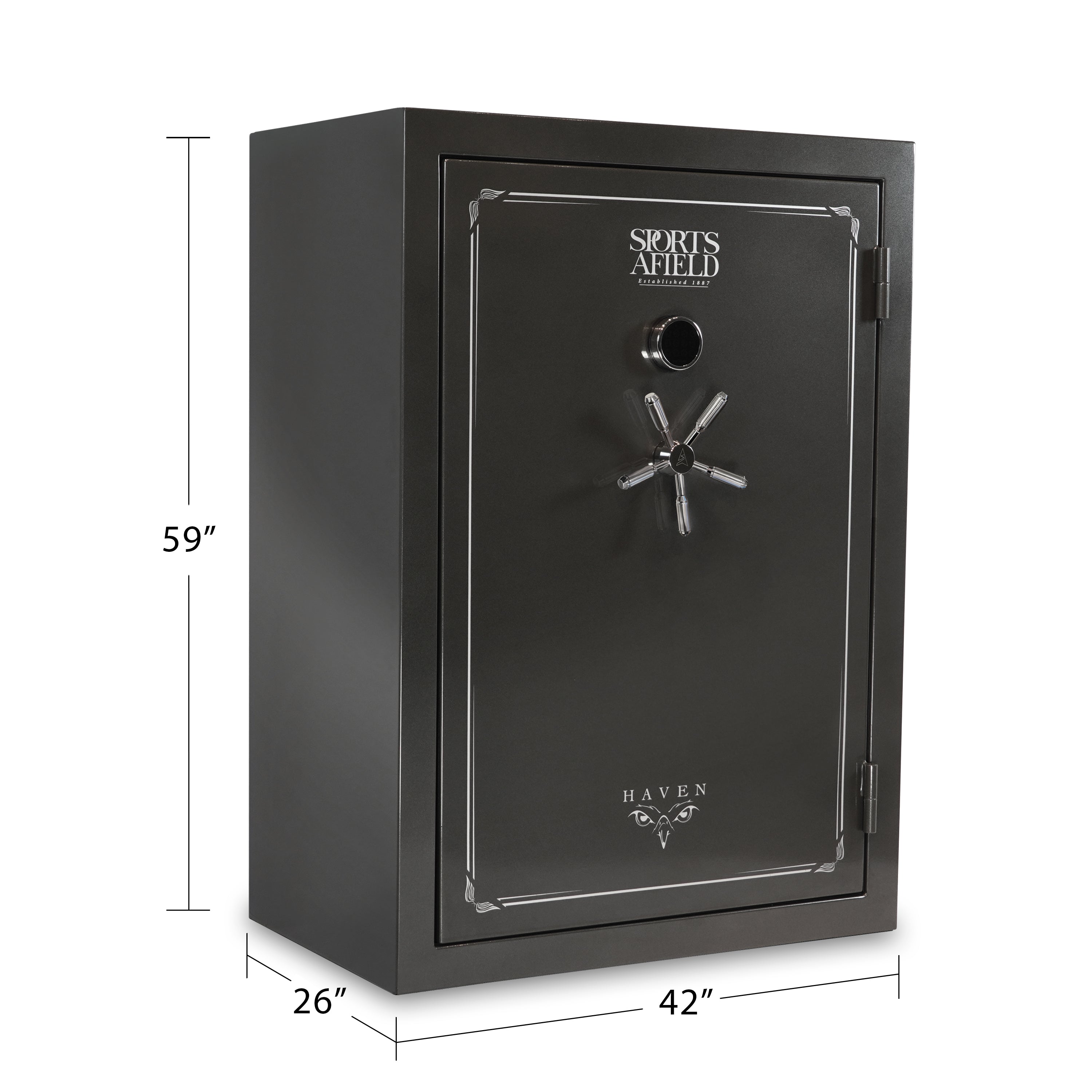 Haven 48-Gun Fire and Waterproof Electronic Lock Gun Safe, Metal Gray Gloss Metallic Finish