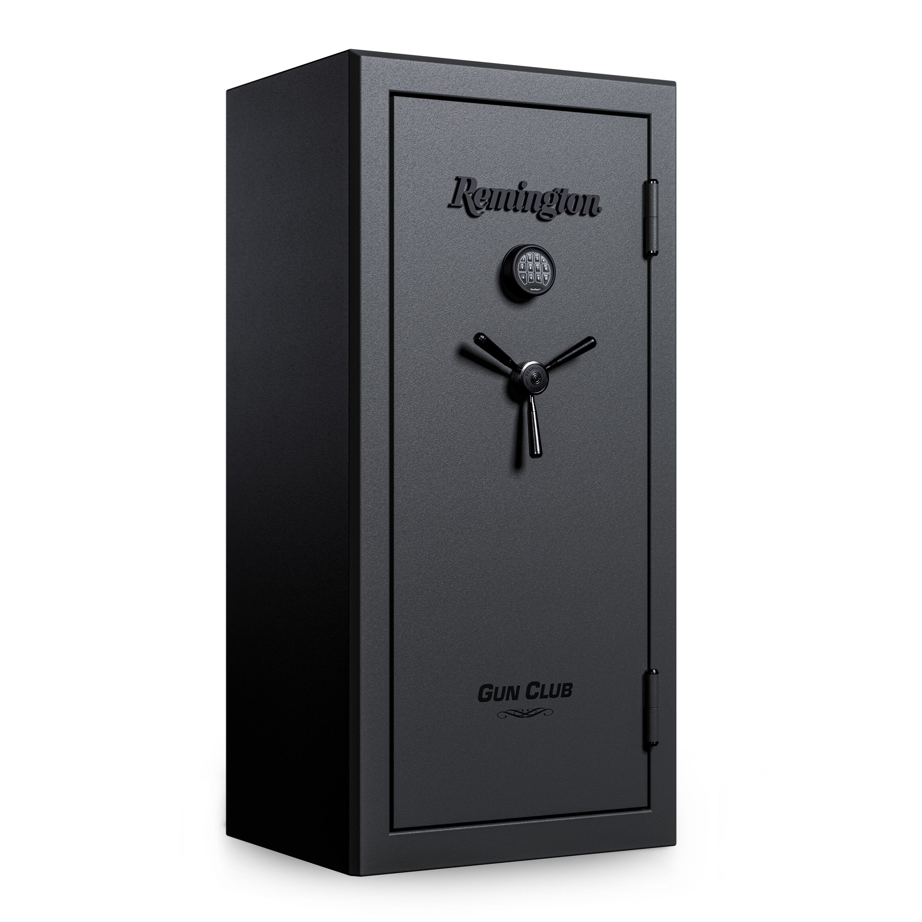 "Remington Gun Club 26 + 4-Gun Fireproof and Waterproof Gun Safe with Electronic Lock, Black Gloss Hammertone Finish	"