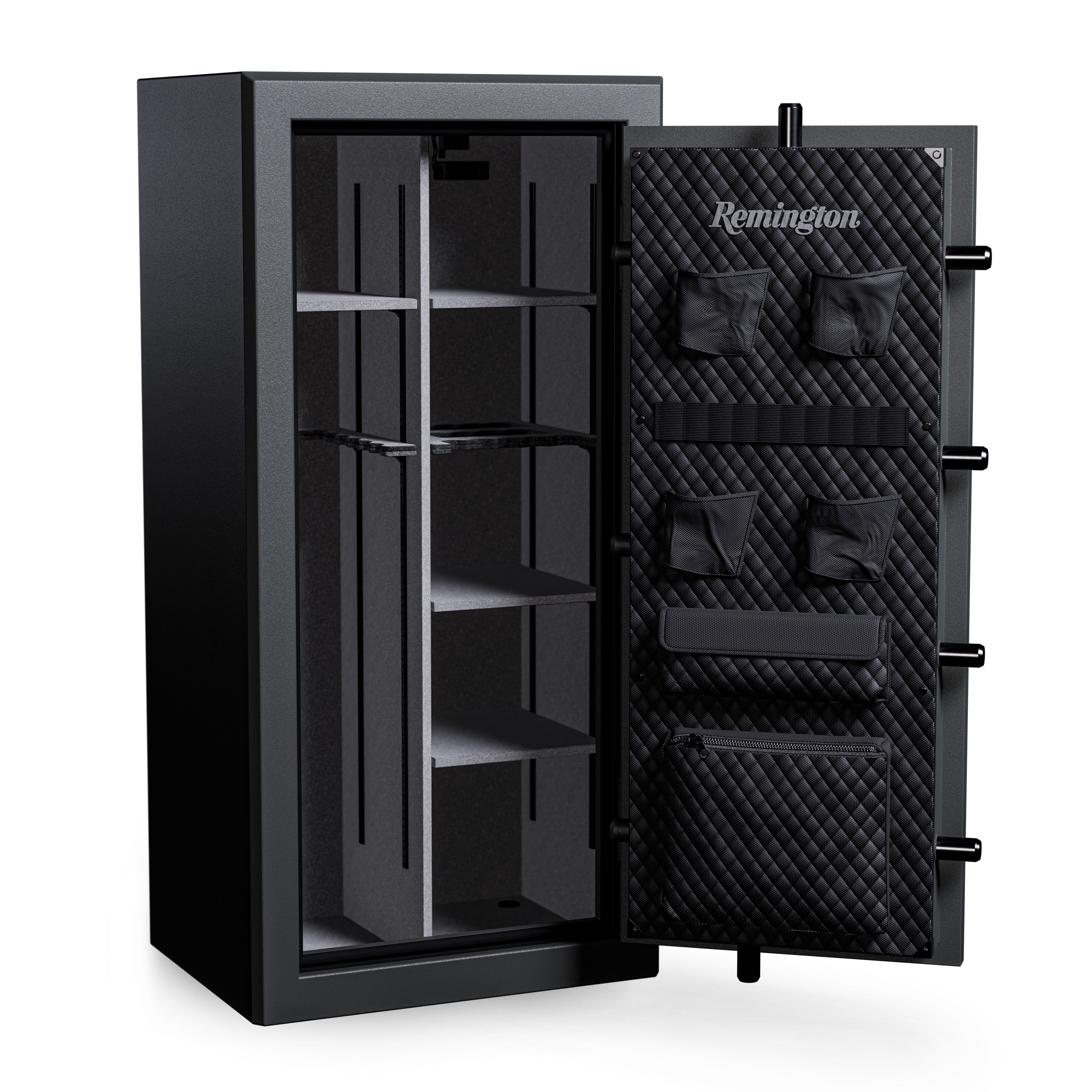 "Remington Gun Club 26 + 4-Gun Fireproof and Waterproof Gun Safe with Electronic Lock, Black Gloss Hammertone Finish	"