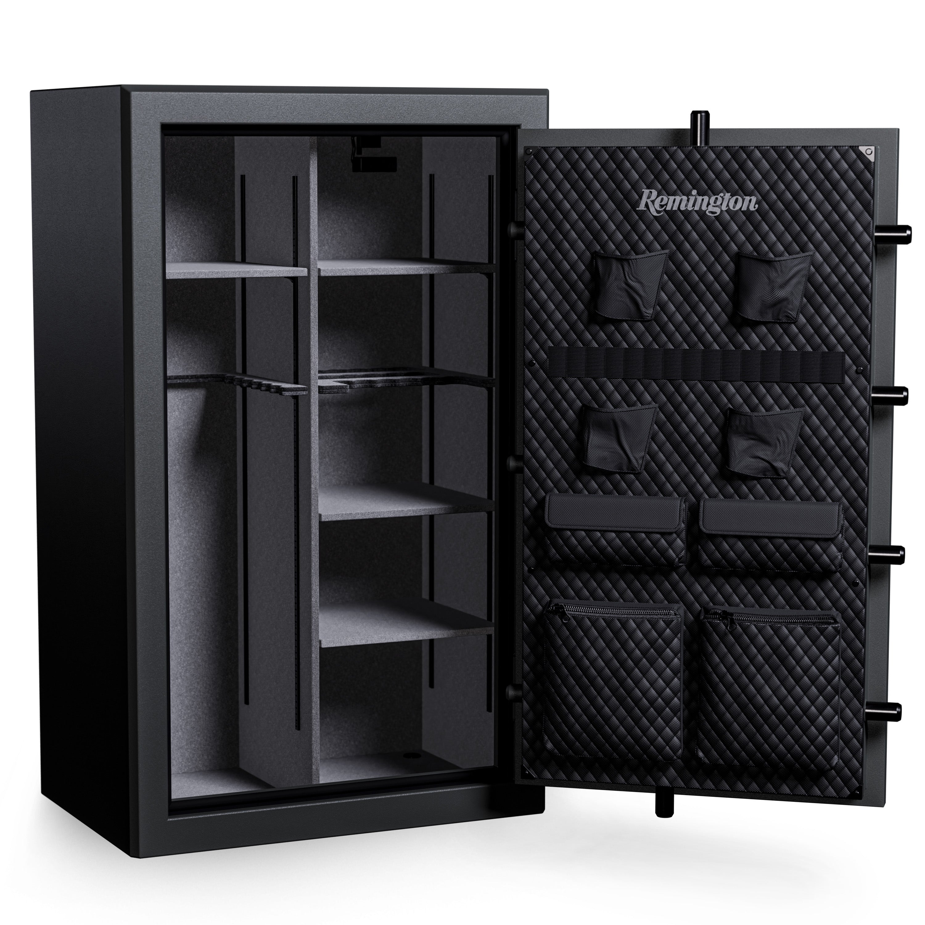 "Remington Gun Club 36 + 4-Gun Fireproof and Waterproof Gun Safe with Electronic Lock, Black Gloss Hammertone Finish	"