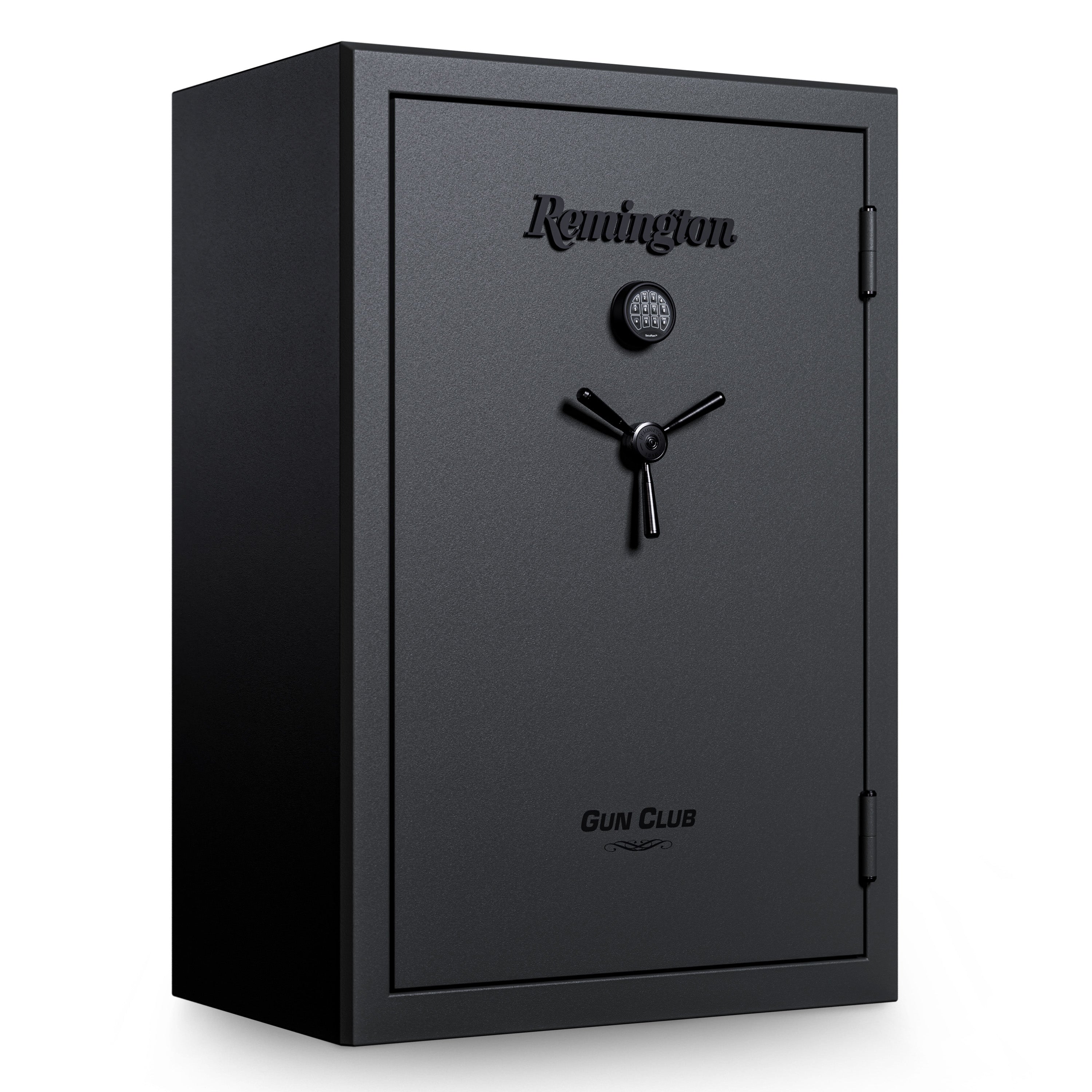 "Remington Gun Club 52 + 8-Gun Fireproof and Waterproof Gun Safe with Electronic Lock, Black Gloss Hammertone Finish	"